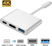 USB 3.1 Type-C Naar HDMI / USB 3.0/ USB C - F Adapter Multipoort