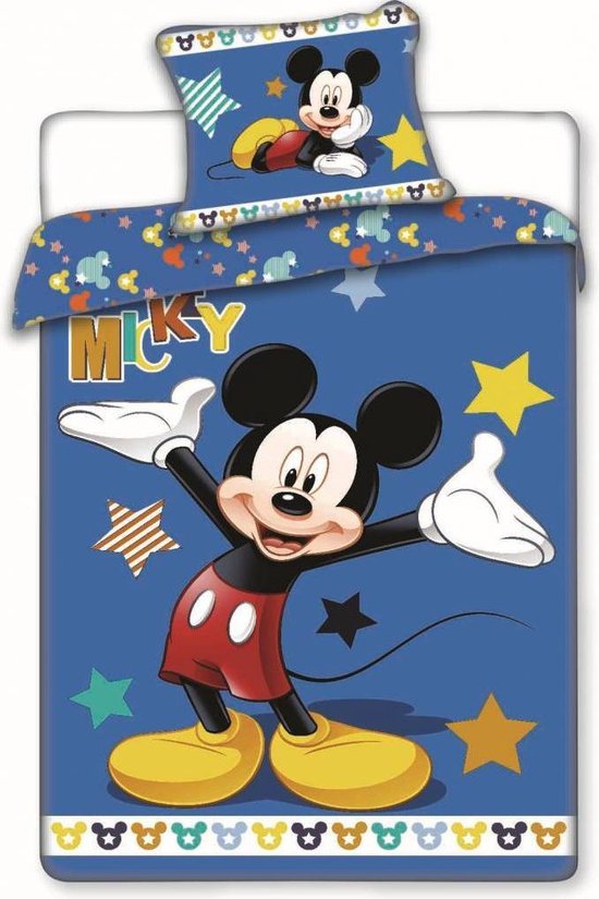 native mond Paar Disney Mickey Mouse Star - Dekbedovertrek - Eenpersoons - 140 x 200 cm -  Blauw | bol.com