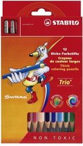 STABILO driehoekige kleurpotloden Trio dik, 12-delig kartonnen doosje
