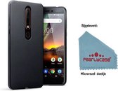 Pearlycase® Zwart TPU Siliconen Case Hoesje voor Nokia 6 (2018)