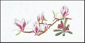 Thea Gouverneur Borduurpakket 826A Magnolia Primula - Aida stof 100% katoen