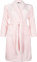 Roze - fleece badjas dames sjaalkraag | bol.com