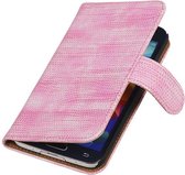 Samsung Galaxy S5 Bookstyle Wallet Hoesje Mini Slang Roze - Cover Case Hoes