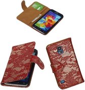 Lace Rood Samsung Galaxy S5 (Plus) Book/Wallet Case Hoesje