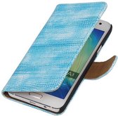 Samsung Galaxy E5 Bookstyle Wallet Hoesje Mini Slang Blauw - Cover Case Hoes