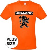 Oranje Holland shirt met zwarte leeuw grote maten shirt heren 4XL