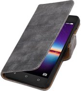 LIzard Bookstyle Wallet Case Hoesjes voor Huawei Y3 II Grijs
