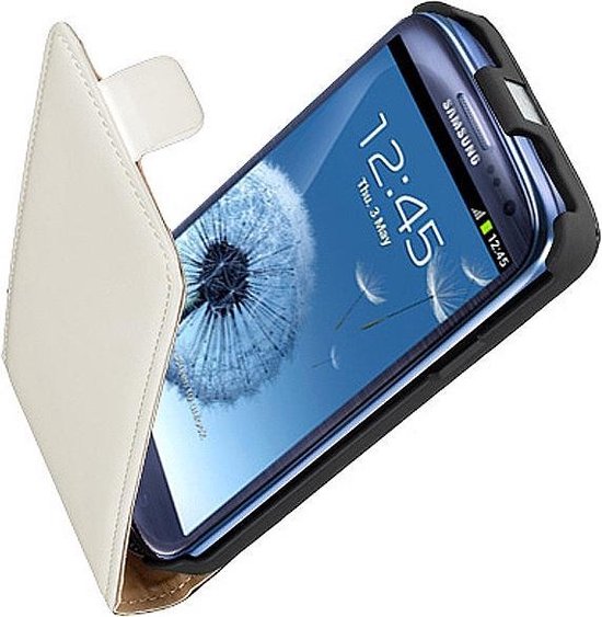 LELYCASE Lederen Hoesje Flip Samsung S3 NEO Wit | bol.com