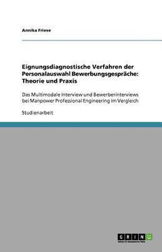 Eignungsdiagnostische Verfahren der Personalauswahl Bewerbun ... - cover