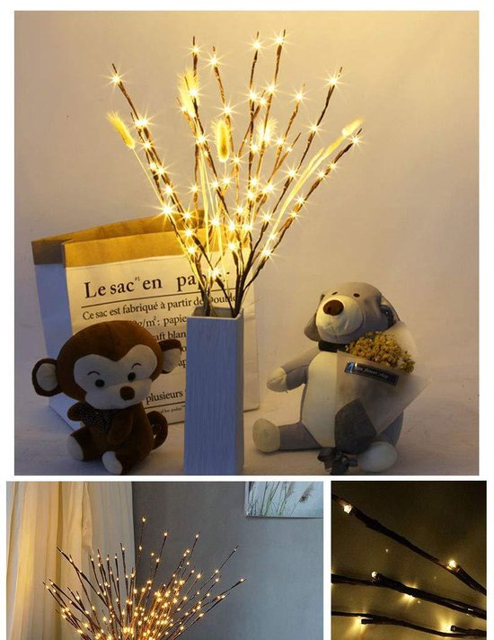 Decoratie takken met led licht - Warm - Takken met verlichting - kerstverlichting - herfst verlichting - 20 ledlampjes - voor Decoratie（3 stucks） | Bestel nu!