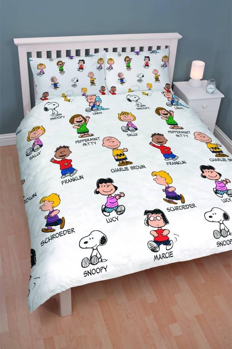 Snoopy Peanuts - Dekbedovertrek - Tweepersoons - 200 x 200 cm - Wit |  bol.com
