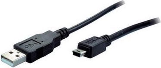 S-Conn 1m USB 2.0 A - MiniUSB 2.0 B USB-kabel USB A Mini-USB B Zwart