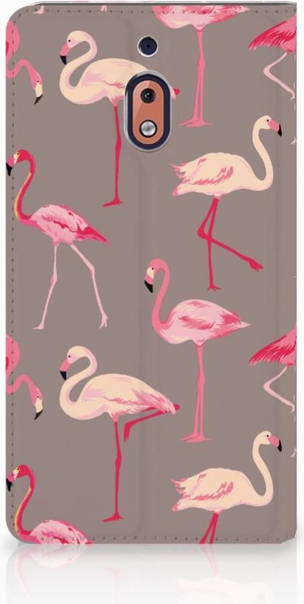 Book Case voor Nokia 2.1 2018 Hoesje maken Flamingo