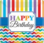 Amscan Feestborden Bright Birthday 25,4 X 25,4 Cm 8 Stuks