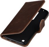 Mocca Pull-Up PU booktype wallet cover hoesje voor LG K7