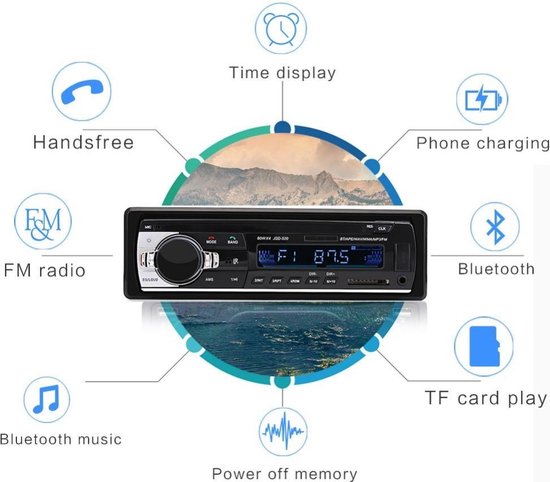 Autoradio mains libres avec Bluetooth, Aux, USB et SD - Noir | bol
