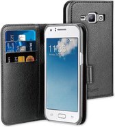 muvit Samsung Galaxy J1 Wallet case with 3 cardslots Black