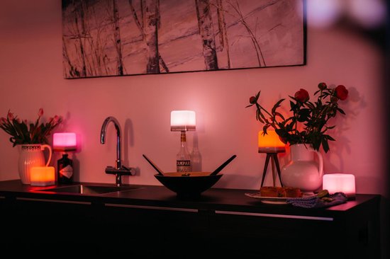 Lucis™ High Lumen Bamboo - Draadloze Led Lamp - Multicolor - Bruin/Wit |  bol.com