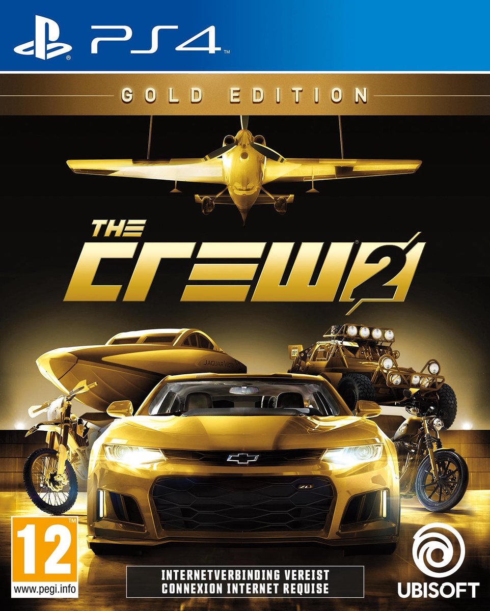 The Crew 2 Videogame - Gold Edition - Race Spel - PS4 Game - Ubisoft