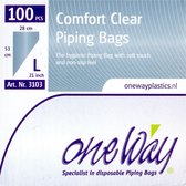 Transparante Spuitzak van One Way - Large - 100 stuks