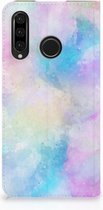 Huawei P30 Lite Uniek Standcase Hoesje Watercolor Light