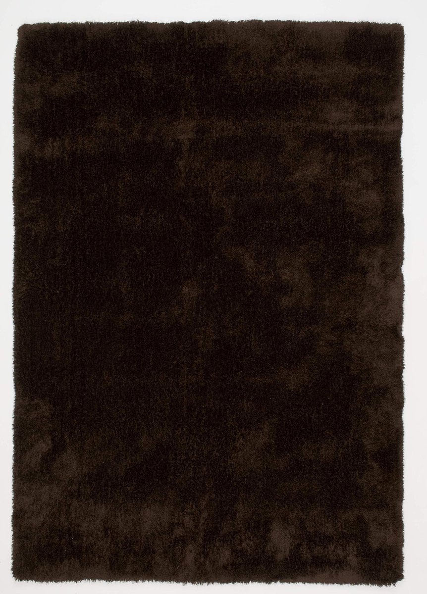 DÉJA Living Vloerkleed 130x190cm - Hoogpolig Donkerbruin Stof - Lavar