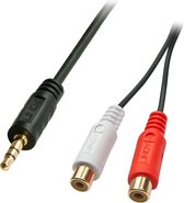 Câble audio Lindy 35678 0 25 m 2 x 3,5 mm RCA Zwart rouge, Wit