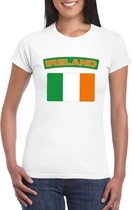 T-shirt met Ierse vlag wit dames 2XL