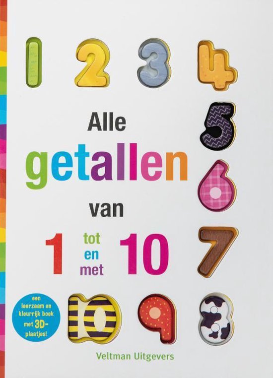 Boekomslag met de getallen 1 tot en met 10, met de titel 'Alle getallen van 1 tot en met 10'.