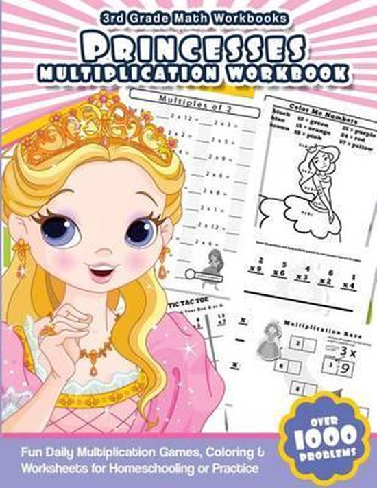 3rd Grade Math Workbooks Princesses Multiplication Workbook, Math ...