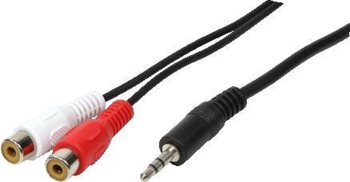 LogiLink 1x3.5mm - 2xRCA, 0.2m audio kabel 0,2 m 3.5mm Zwart
