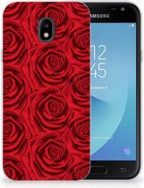 PU Silicone Etui Bumper Gel pour Samsung Galaxy J3 2017 Coque Téléphone Roses Rouges