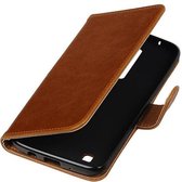 Zakelijke Book Case Telefoonhoesje Geschikt voor de LG K7 - Portemonnee Hoesje - Pasjeshouder Wallet Case - Bruin