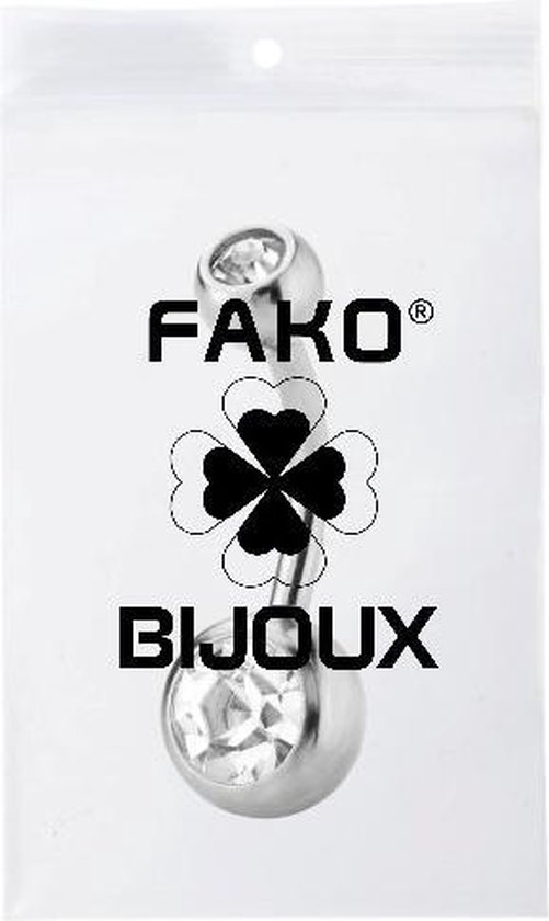 Fako Bijoux® - Navelpiercing - Kristal - Wit - Fako Bijoux®