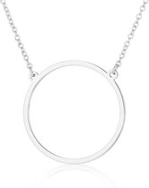 24/7 Jewelry Collection Cirkel Ketting - Open - Zilverkleurig