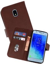 Samsung Galaxy J3 2018 Hoesje Kaarthouder Book Case Telefoonhoesje Donker Bruin