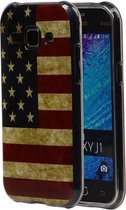 Amerikaanse Vlag TPU Hoesje voor Galaxy J1 J100F USA