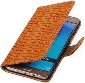 Bruin Slang booktype cover hoesje voor Samsung Galaxy J7 2016