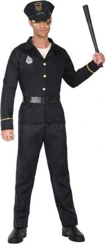 Zwart politie verkleed pak/kostuum voor volwassenen XXL