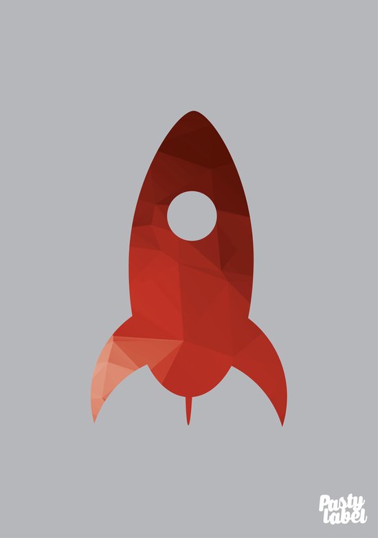 Kinderkamer Poster - Babykamer - Decoratie - Raket - rood - A2 formaat ...