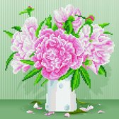 Diamond Painting Volwassenen - Ronde Steentjes - Volledig Pakket - Hobby - Diamond Dotz® - LA49371 - Engelse roze rozen 32 x 32cm