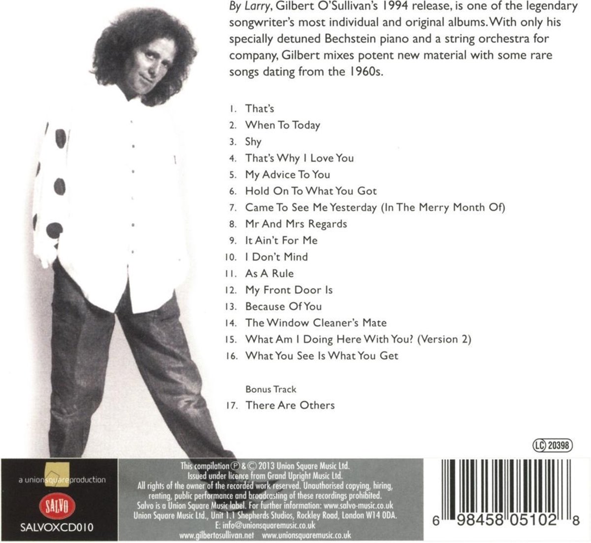 Gilbert Osullivan - By Larry, Gilbert O'Sullivan | CD (album) | Muziek