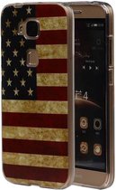 Amerikaanse Vlag TPU Backcover Case Hoesje voor Huawei G8 USA