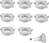 LED inbouwspot - GU10  | Zilver (set van 8 stuks)