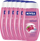 NIVEA Powerfruit Refresh - 250 ml - Douchegel - Voordeelpakket 5+1 gratis