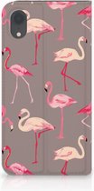 Hoesje Geschikt voor iPhone XR met magneetsluiting Flamingo