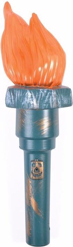 Vrijheidsbeeld fakkel met licht - 31 cm - kunststof - carnaval verkleed artikel - USA/Amerika