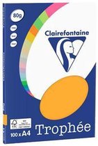 Clairefontaine Trophée - oranje - kopieerpapier- A4 80 gram - 100 vellen