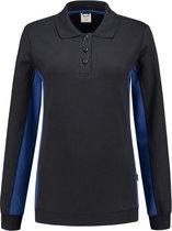 Tricorp polosweater bi-color dames - 302002 - navy / koningsblauw - maat S