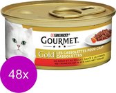 Gourmet Gold Cassolettes 85 g - Nourriture pour chats - 48 x Boeuf & Tomate